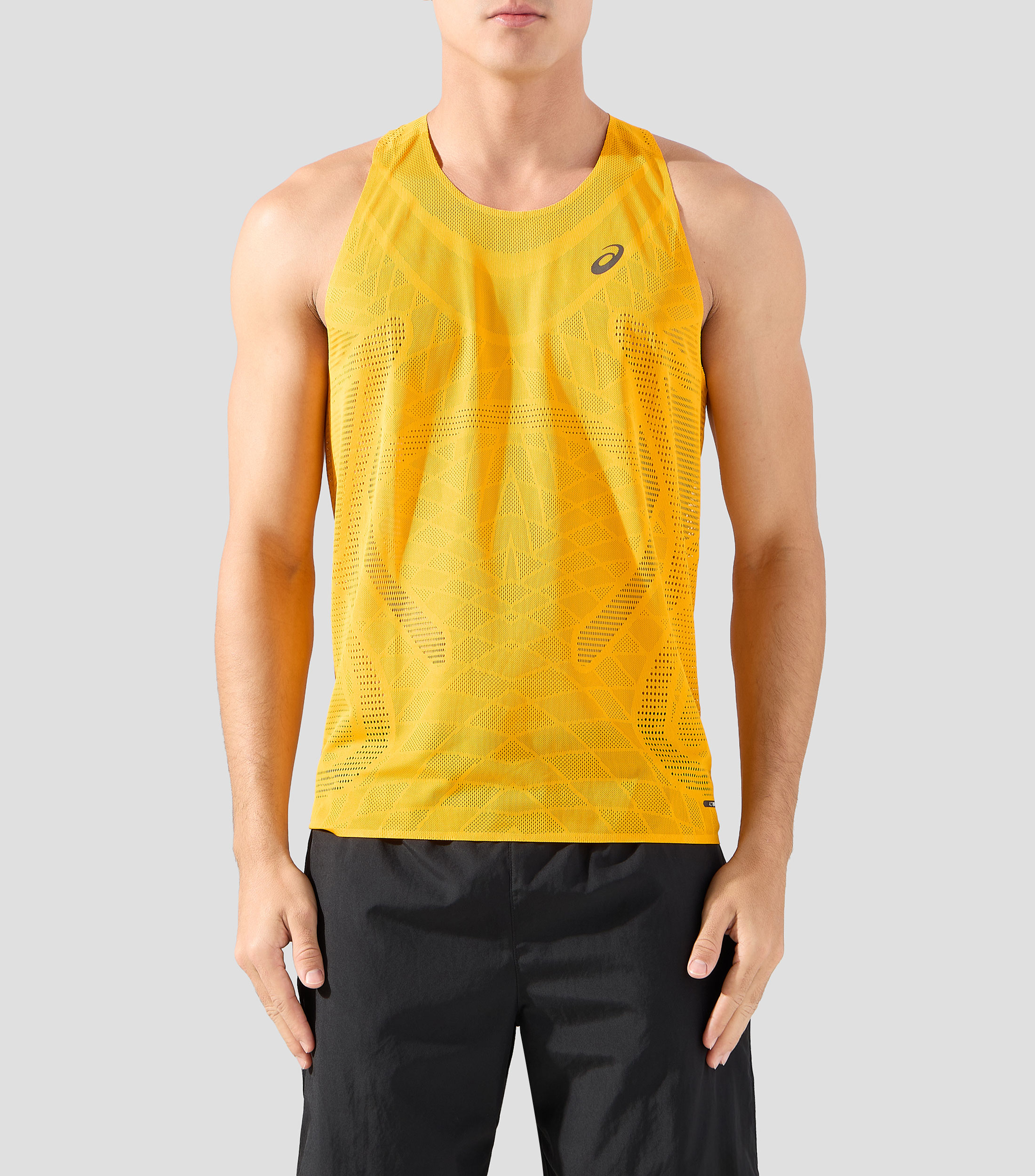 Playera para correr cuello redondo sin mangas lisa Hombre